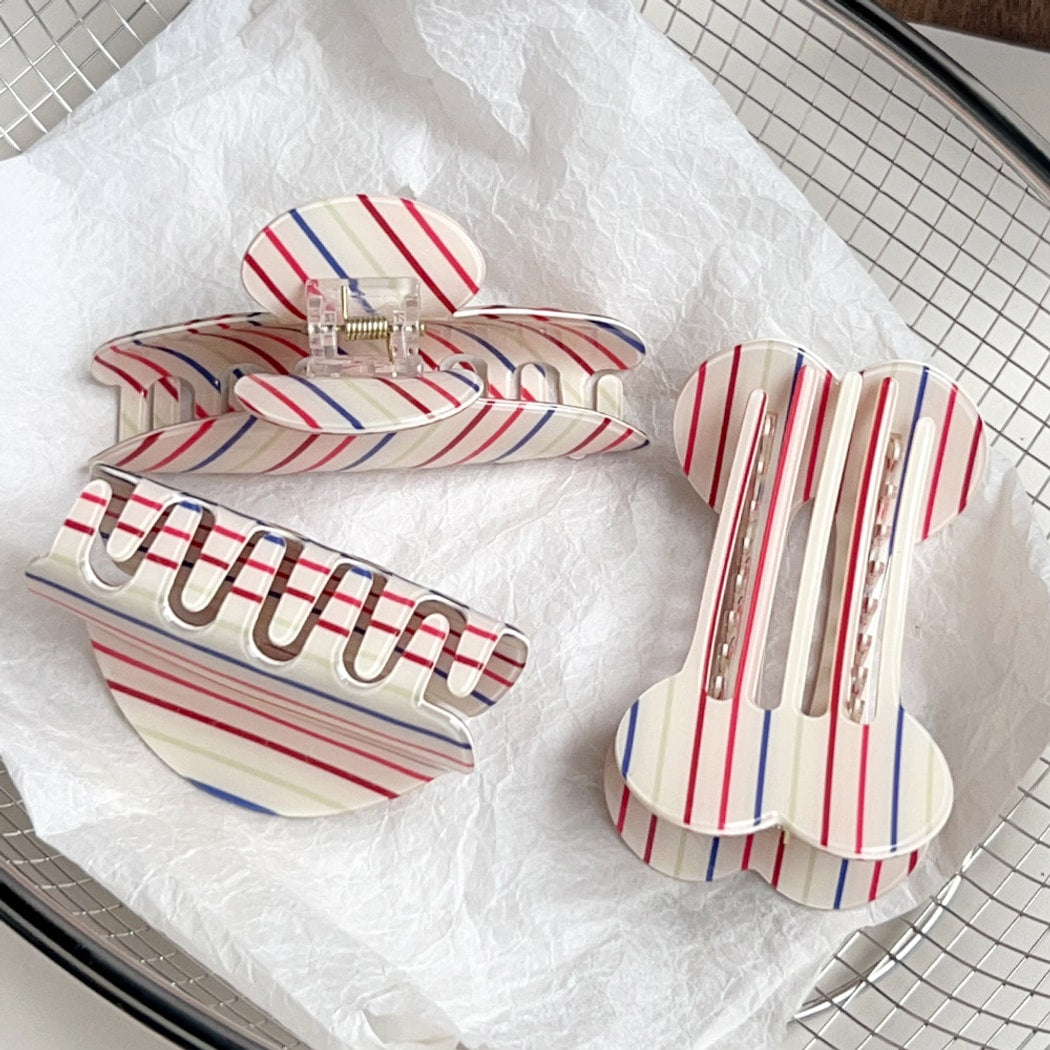 Beau - Modern Striped Styling Claw Clip