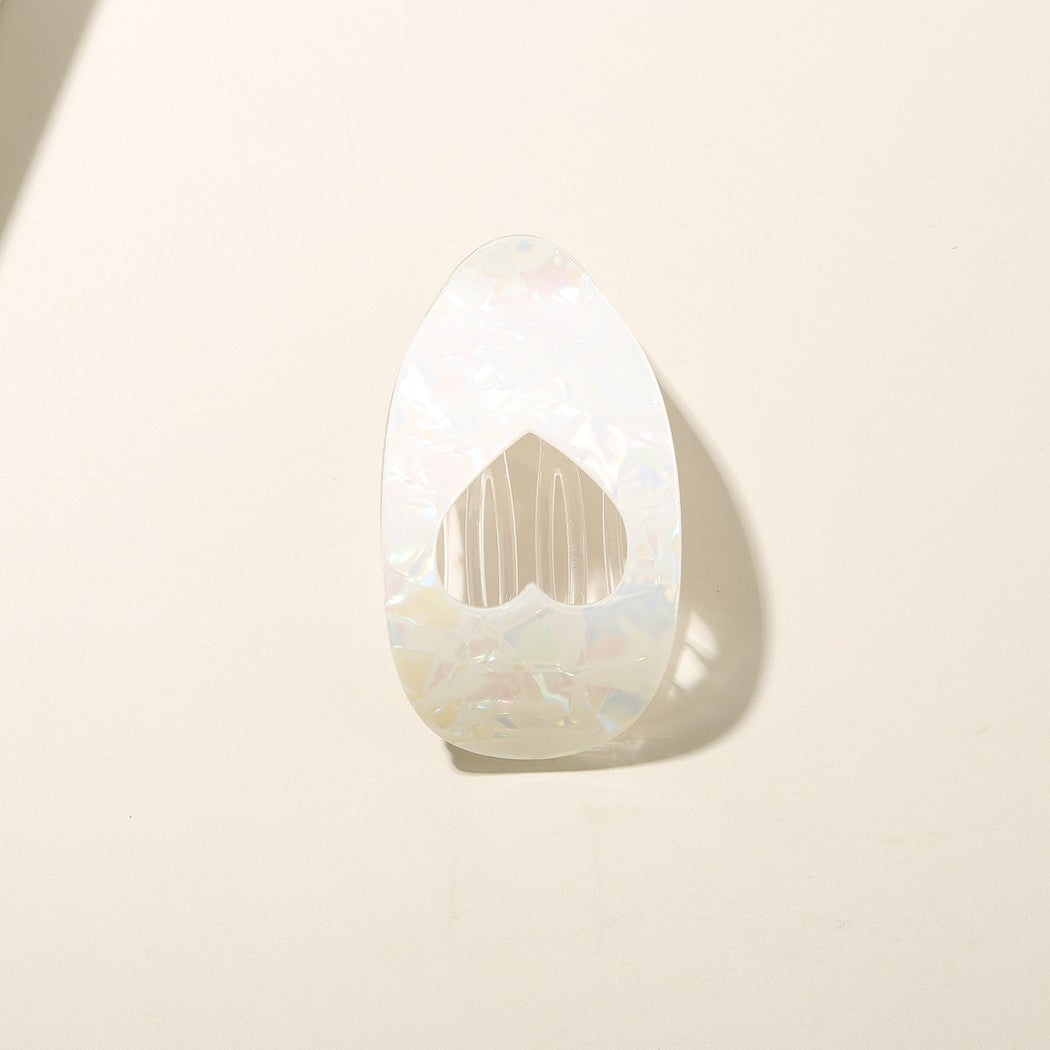 Beau - Acetate Heart Cutout Flat Profile Hair Clip