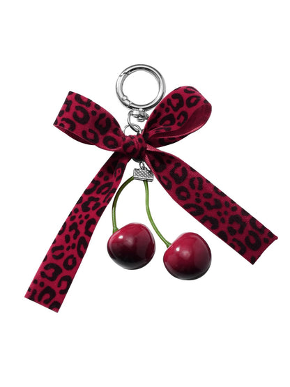 Keypus - Y2K Lace Bow Cherry Bag Charm Keychain