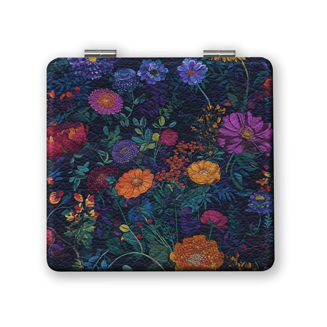 Mirroray - Foldable Floral Print Compact Makeup Mirror
