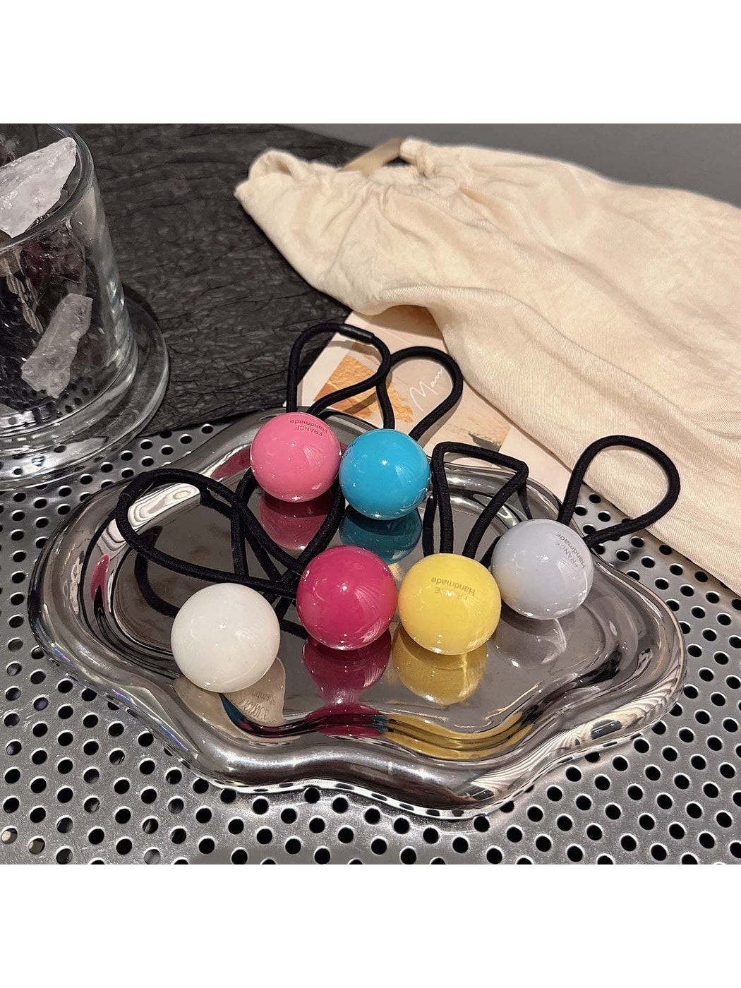 Gifty - Glossy Ball Decoration High Elastic Hair Tie