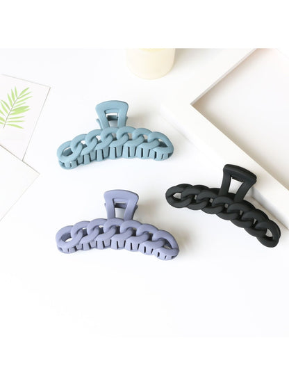 Beau - Solid Color Chain Link Hair Claw Clip