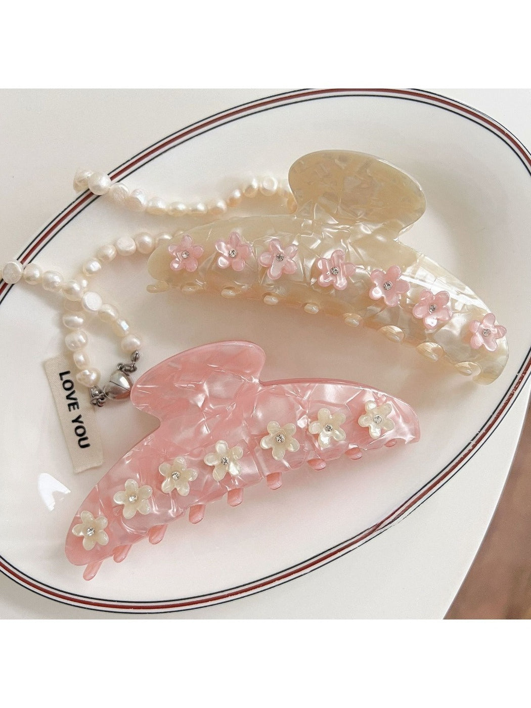Beau - Cherry Blossom Pattern Updo Hair Clip