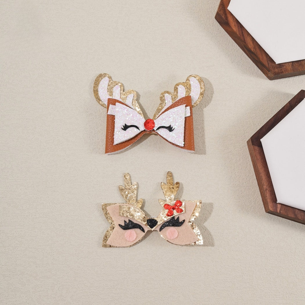 Beau - Sweet Deer Face Antler Christmas Hair Clip