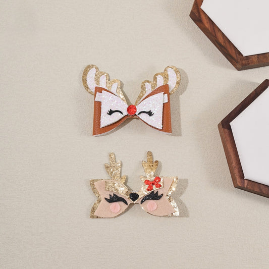 Beau - Sweet Deer Face Antler Christmas Hair Clip