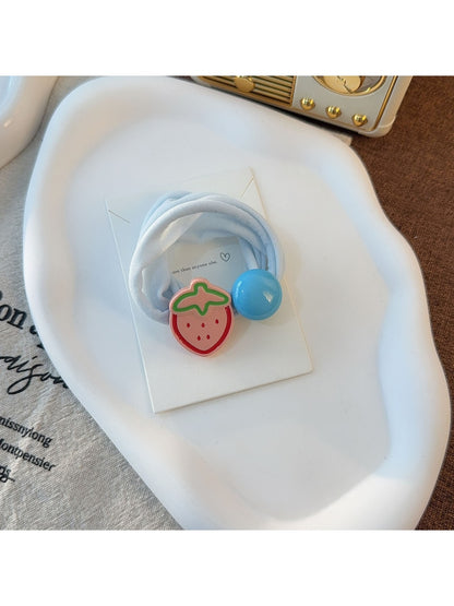 Gifty - Cute Strawberry Smiley Flower Decorative Hair Tie