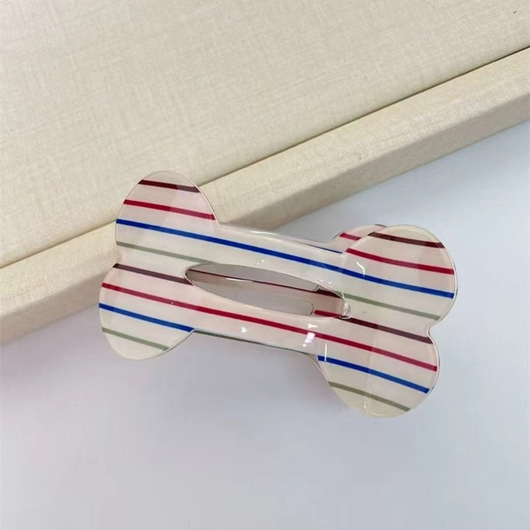 Beau - Y2K Patterned Bone Shape Hair Clip