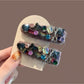 Beau - Colorful Rhinestone-Embellished Tweed Edge Hair Clip