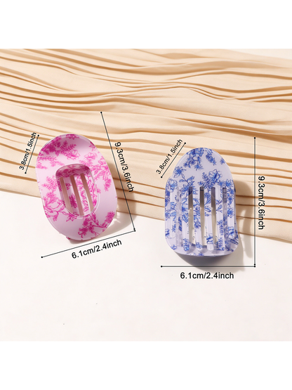 Beau - Textured Oval Hair Holder Claw Clip