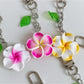Keypus - Alloy Plastic Flower Pendant Bag Charm Keychain