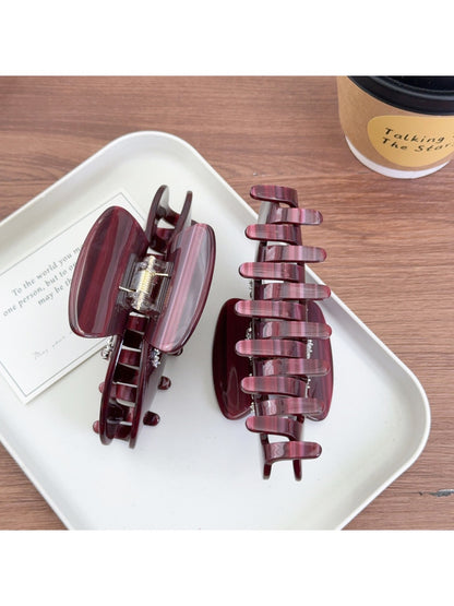 Beau - Striped Half Circle Hair Claw Clip