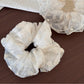 Gifty - Sheer Floral Beaded Ruffle Detail Scrunchie
