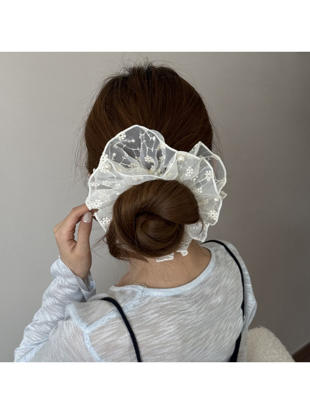 Gifty - Simple Style Embroidered Polyester Scrunchie