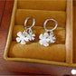 Earedge - Floral Round Accent Synthetic Zircon Earrings
