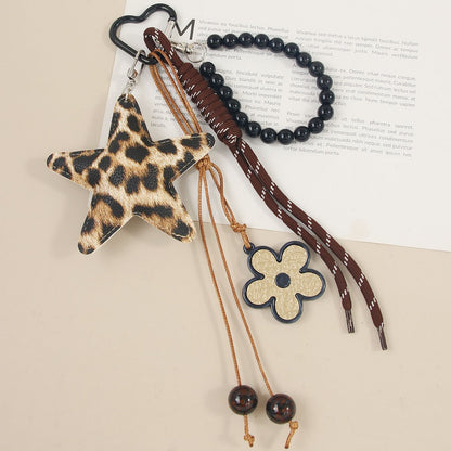 Keypus - Star Shape Beaded Woven Cord Keychain