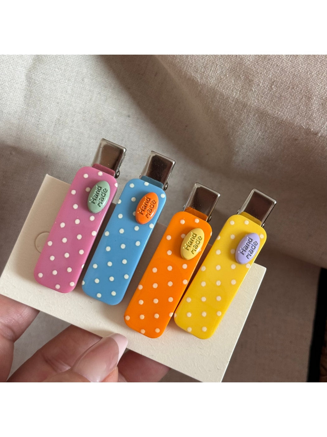 Beau - Polka Dot Acrylic Side Section Hair Clip