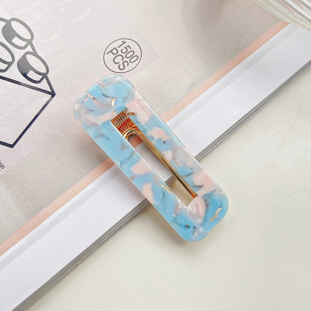 Beau - Glossy Teardrop Shaped Openwork Hair Clip