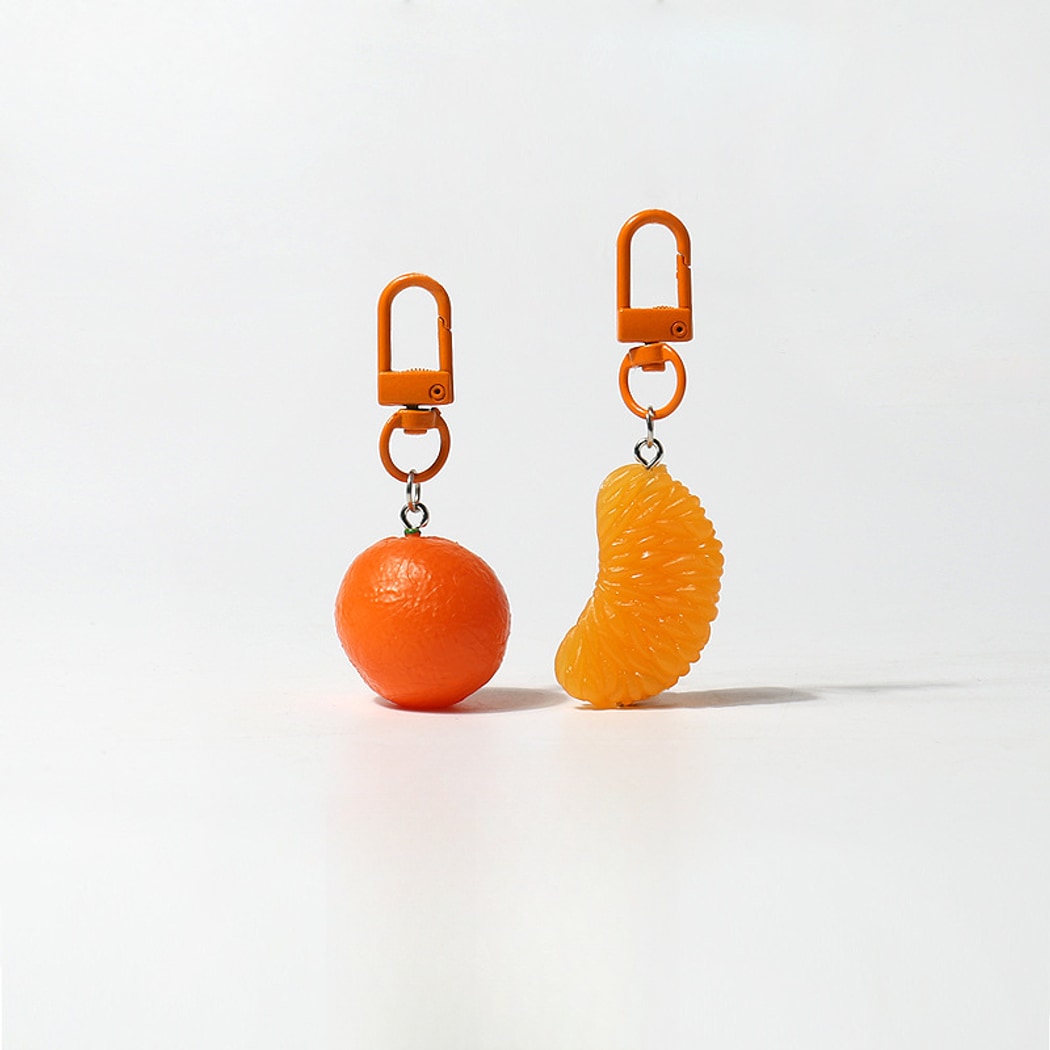 Keypus - Realistic Tangerine Fruit Bag Charm Keychain