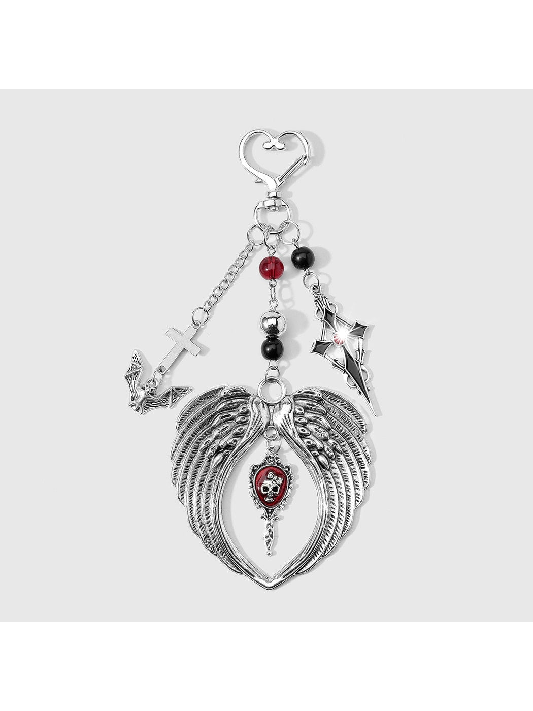 Keypus - Y2K Gothic Bat Coffin Wing Heart Keychain