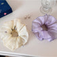 Gifty - Embroidered Floral Mesh Polyester Scrunchie