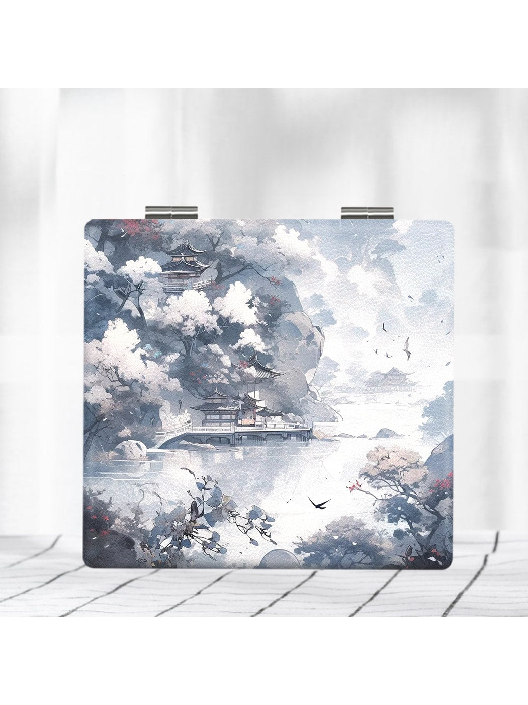 Mirroray - Retro Landscape Print Folding Compact Mirror