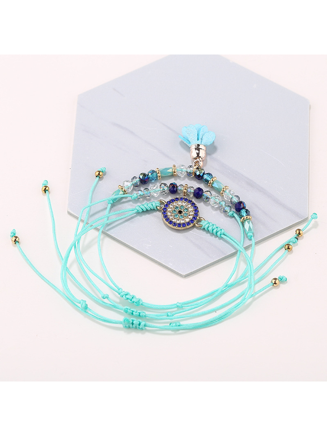 Lovra - Bohemian Beaded Flower Pendant Bracelet
