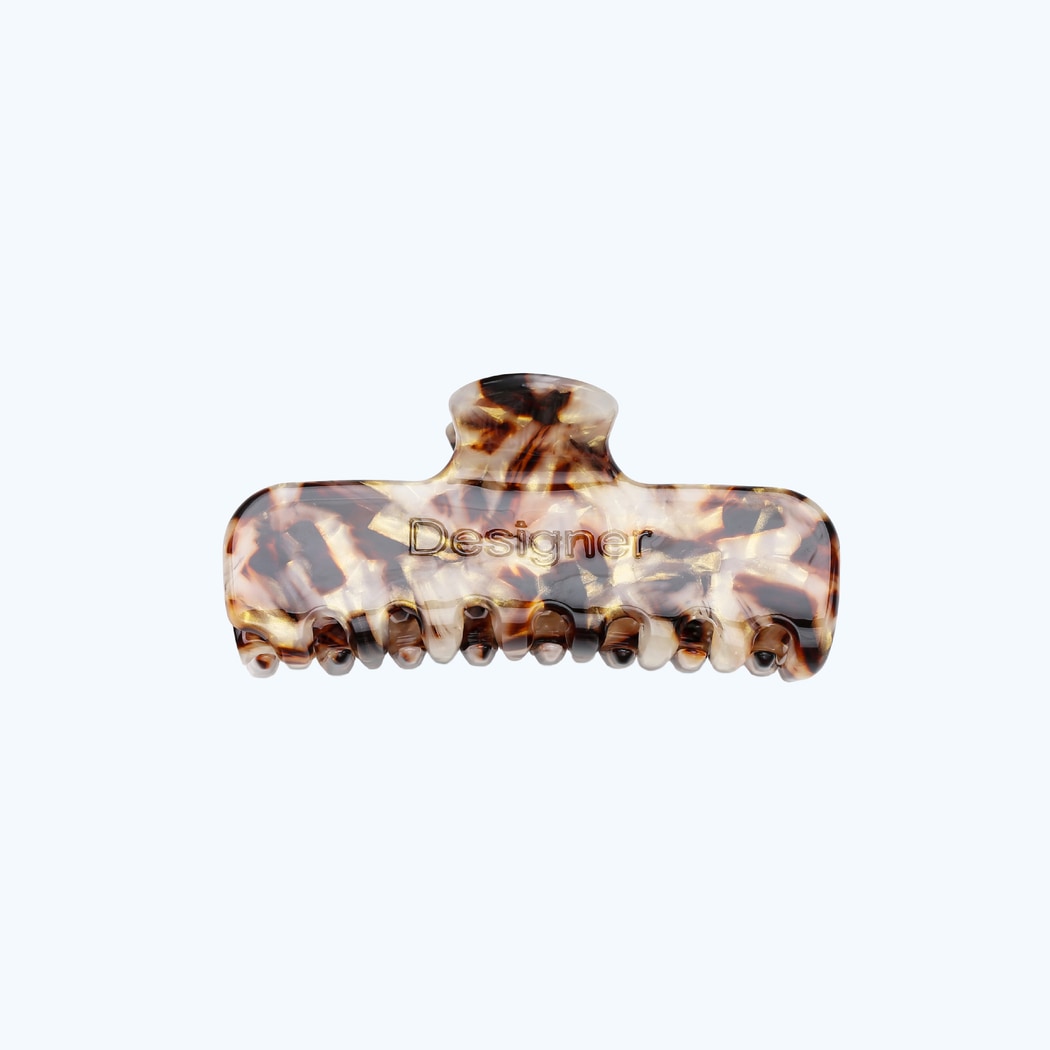 Beau - Classic Glossy Marbled Rectangle Claw Clip