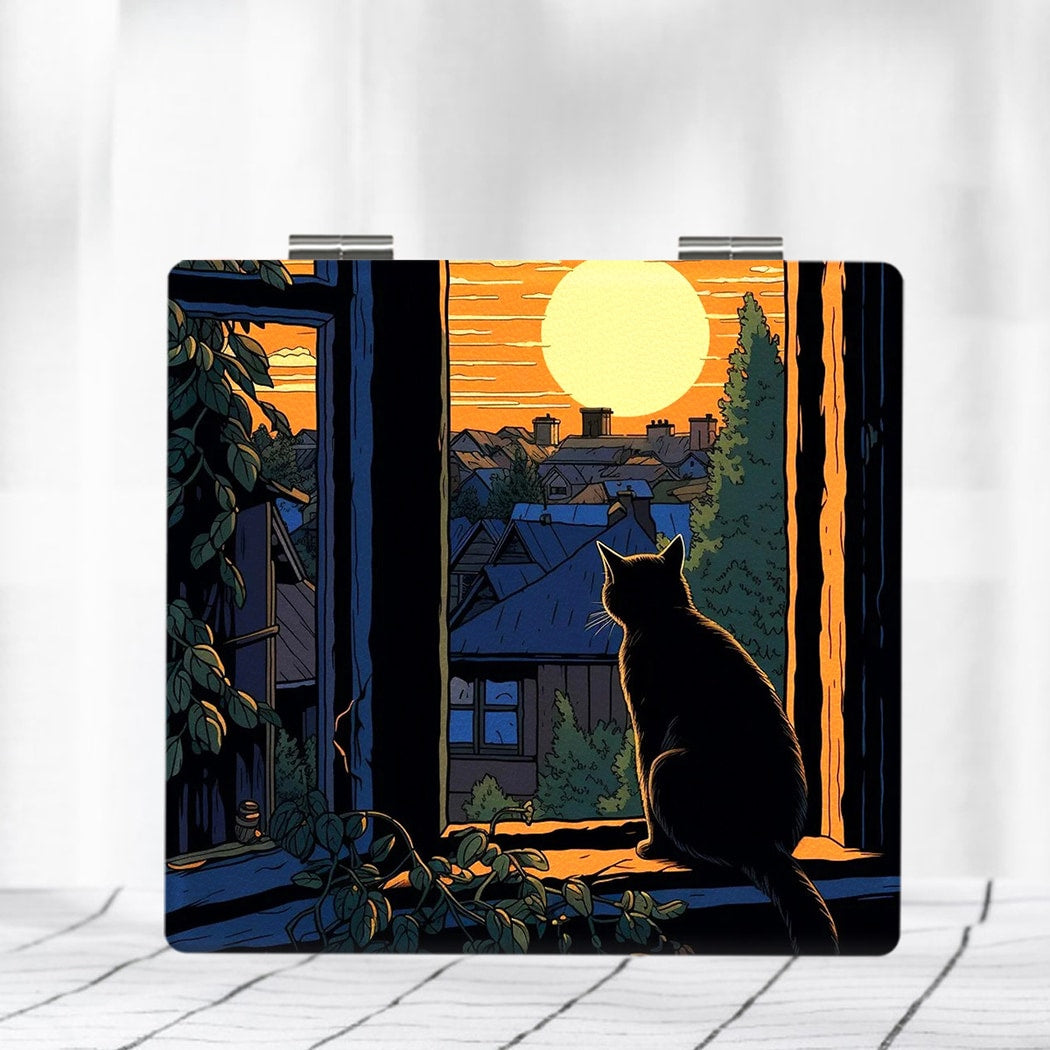Mirroray - Sunset Cartoon Folding Glass Makeup Mirror