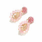 Earedge - Floral Beaded Teardrop Drop Statement Earrings