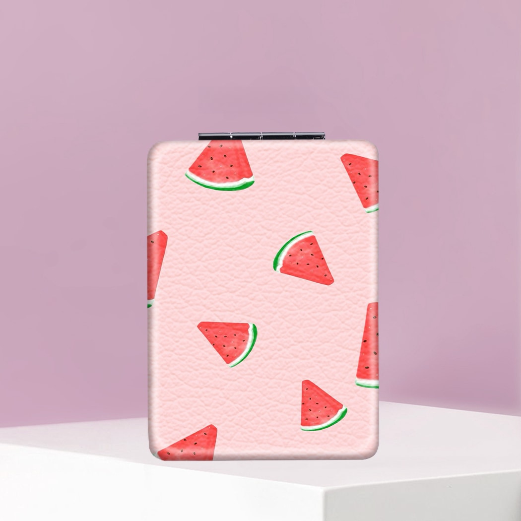 Mirroray - Cartoon Watermelon Print Folding Makeup Mirror