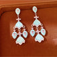 Earedge - Retro Layered Fan Motif Drop Earrings