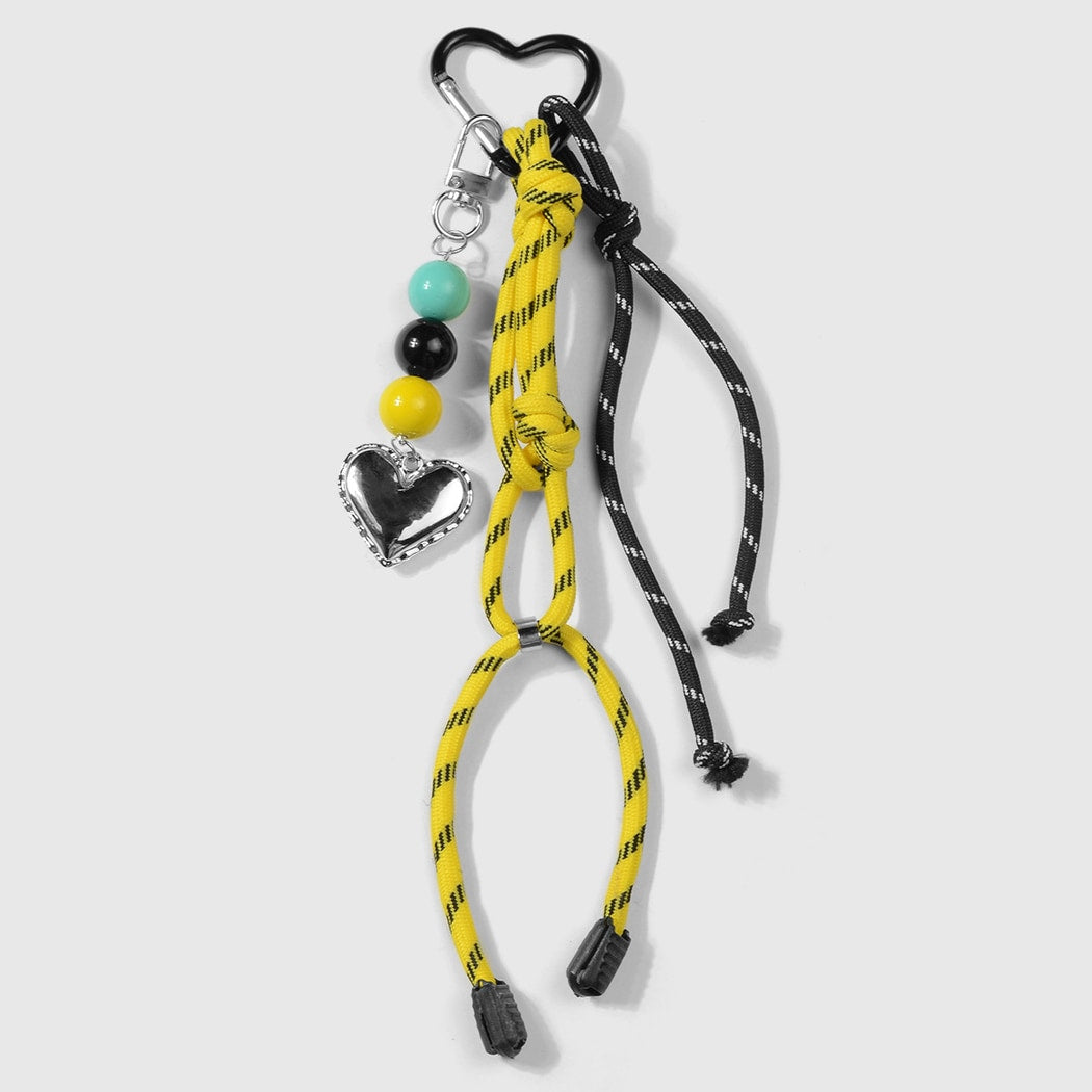Keypus - Decorative Heart Charm and Rope Keychain