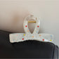 Beau - White Geometric Hair Claw Clip