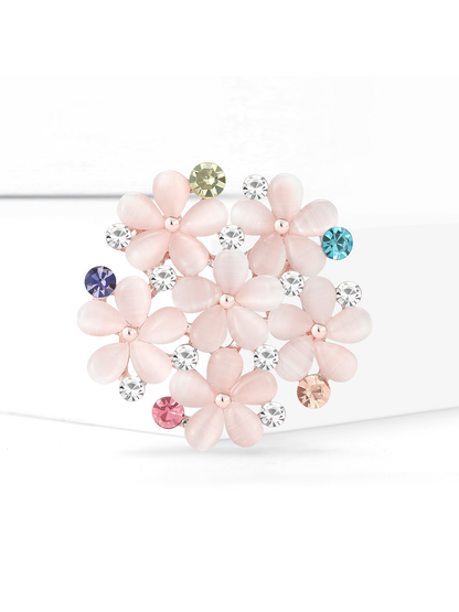 Brovia - Alloy Floral Accent Brooch Pin Accessory