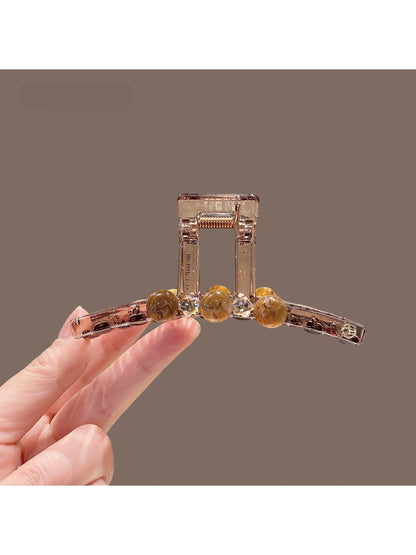 Beau - Transparent Beaded PVC Alloy Claw Clip
