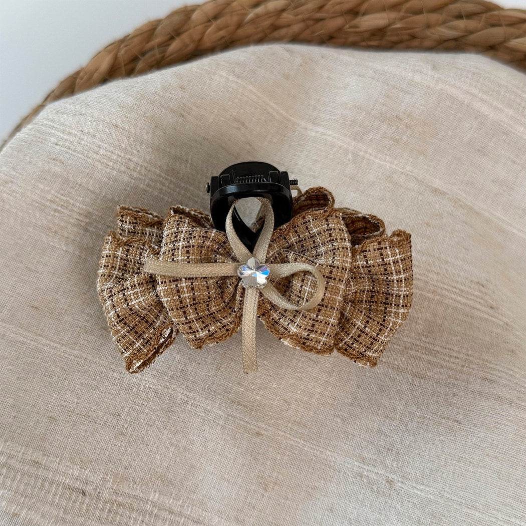 Beau - Women's Plaid Bow Detail Claw Clip