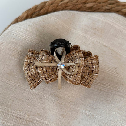 Beau - Women's Plaid Bow Detail Claw Clip