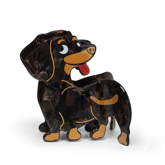Beau - Black Cartoon Dog PVC Claw Clip