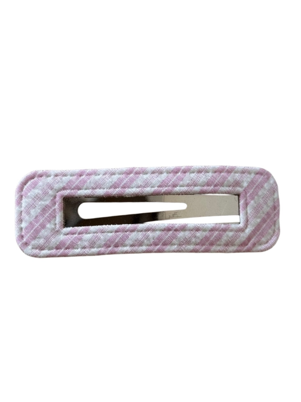 Beau - Plaid Fabric Covered Water Drop Hair Clip