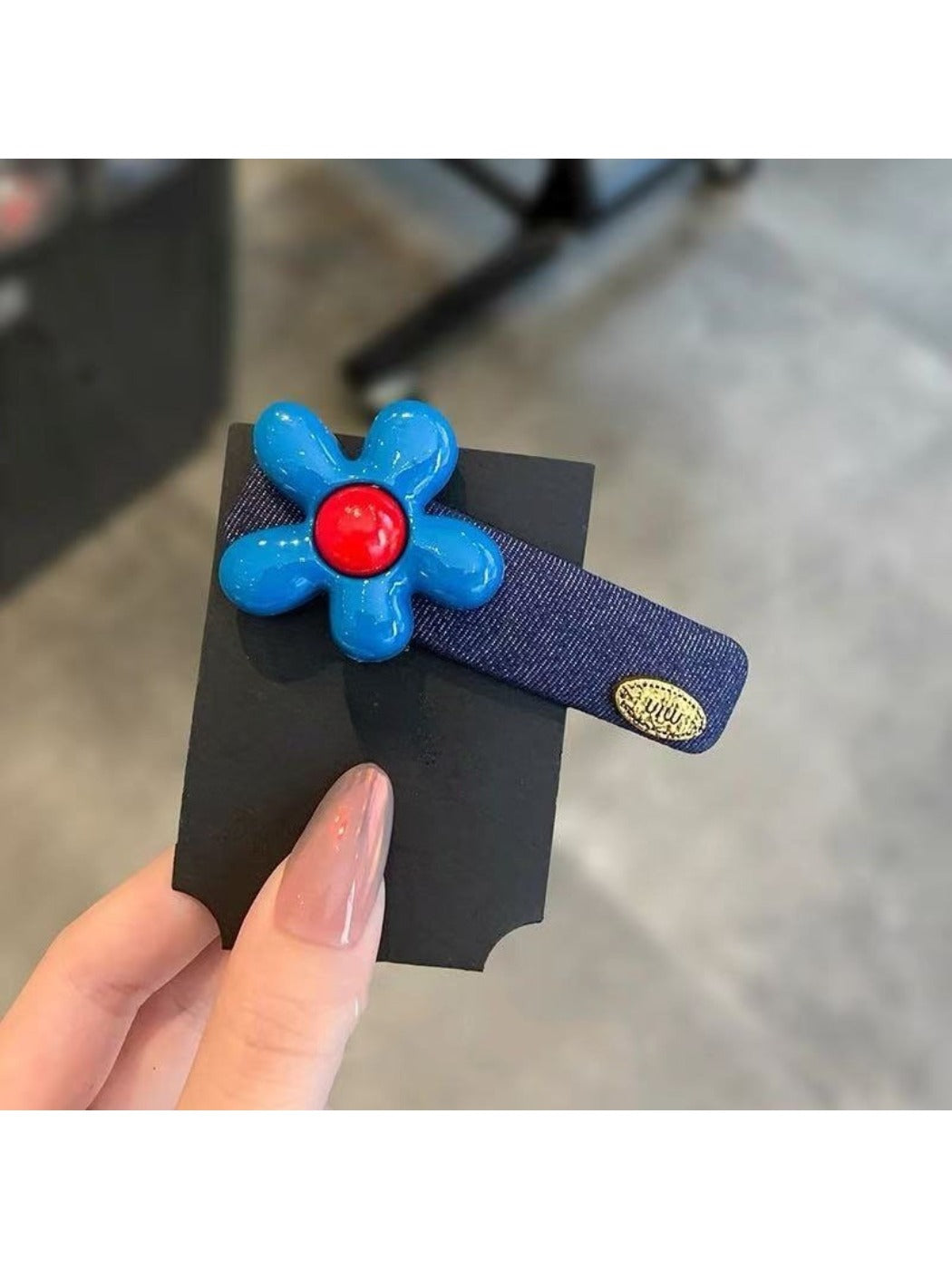 Beau - Sky Blue Flower Hair Clip