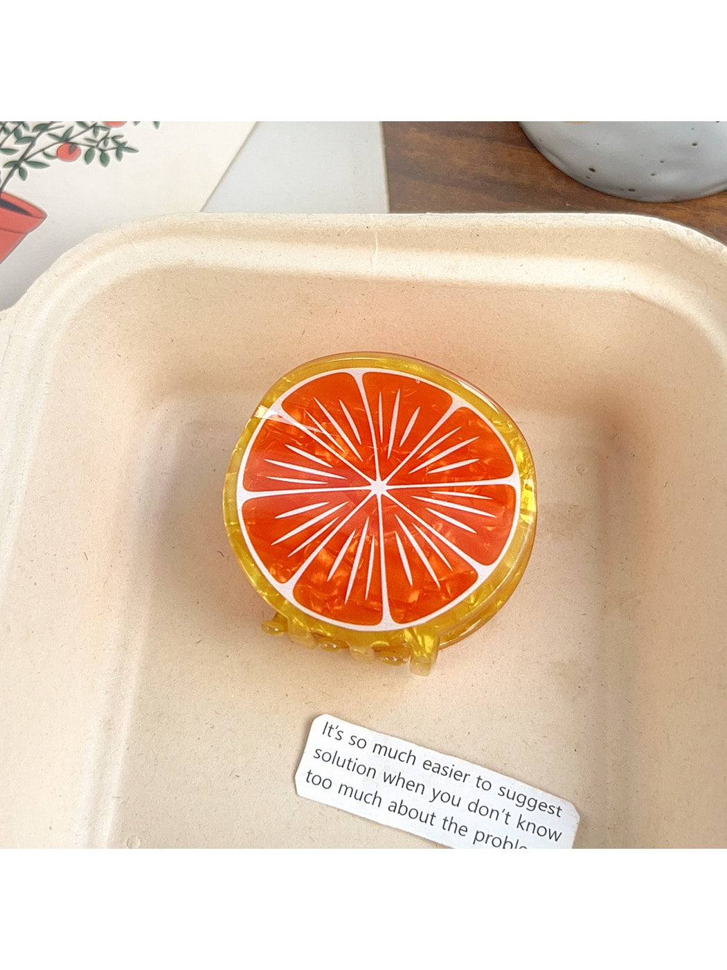 Beau - Round Fruit Slice PVC Claw Hair Clip