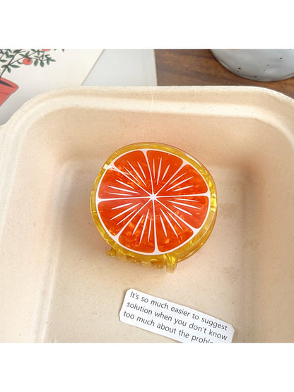 Beau - Round Fruit Slice PVC Claw Hair Clip
