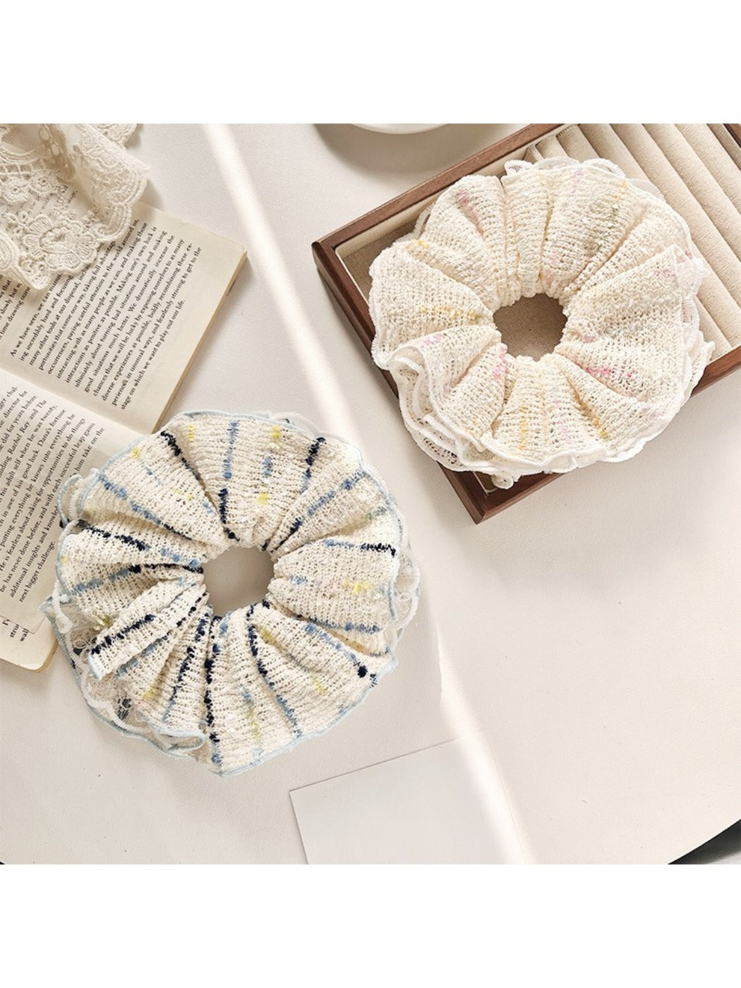Gifty - Elegant Striped Fabric Scrunchie