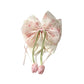 Beau - Tulip Bow Ribbon Ponytail Floral Hair Clip