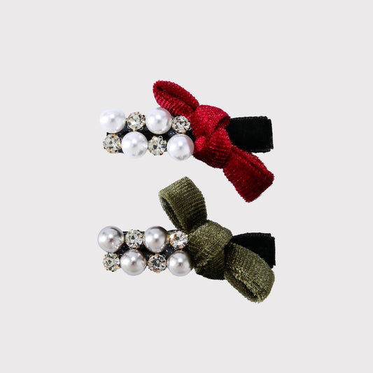 Beau - Bright Bow Bead Accent Hair Clip