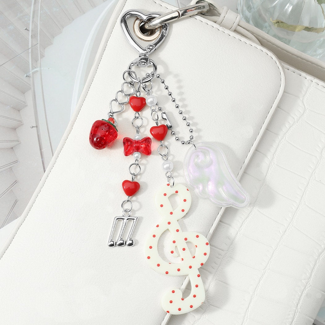 Keypus - Y2K Polka Dot Music Theme Keychain