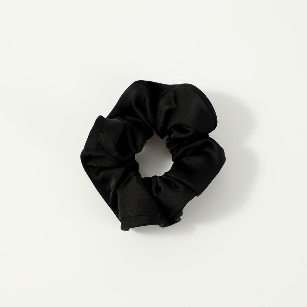 Gifty - Solid Color Satin Scrunchie with Ruffle Detail