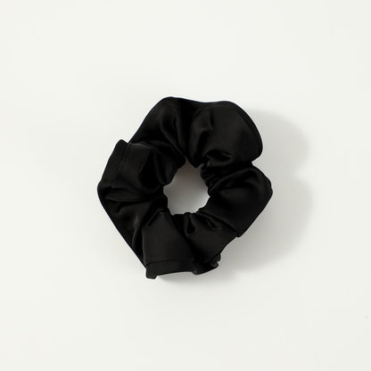 Gifty - Solid Color Satin Scrunchie with Ruffle Detail