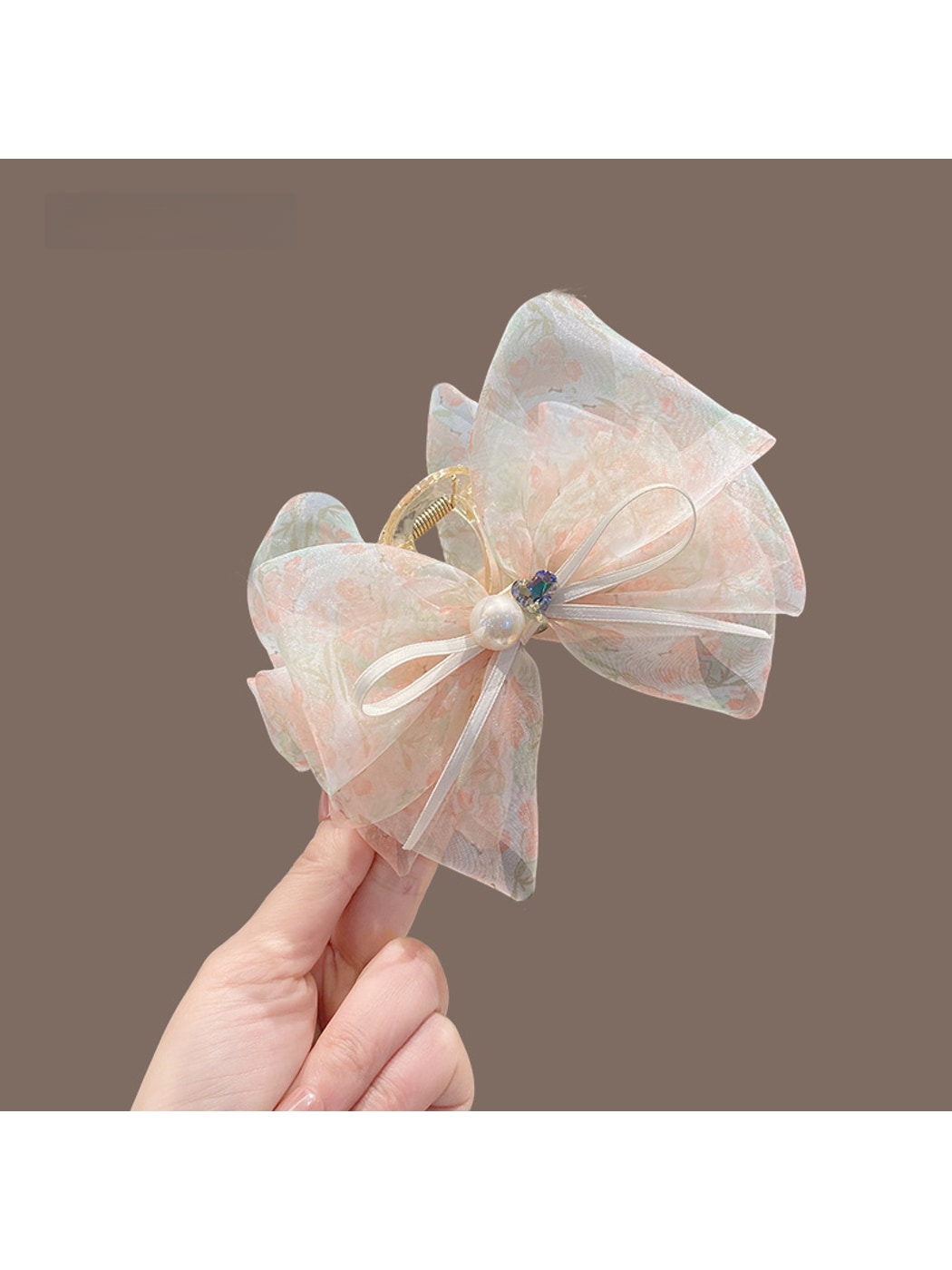 Beau - PVC Bow Detail Decorative Women Claw Hair Clip