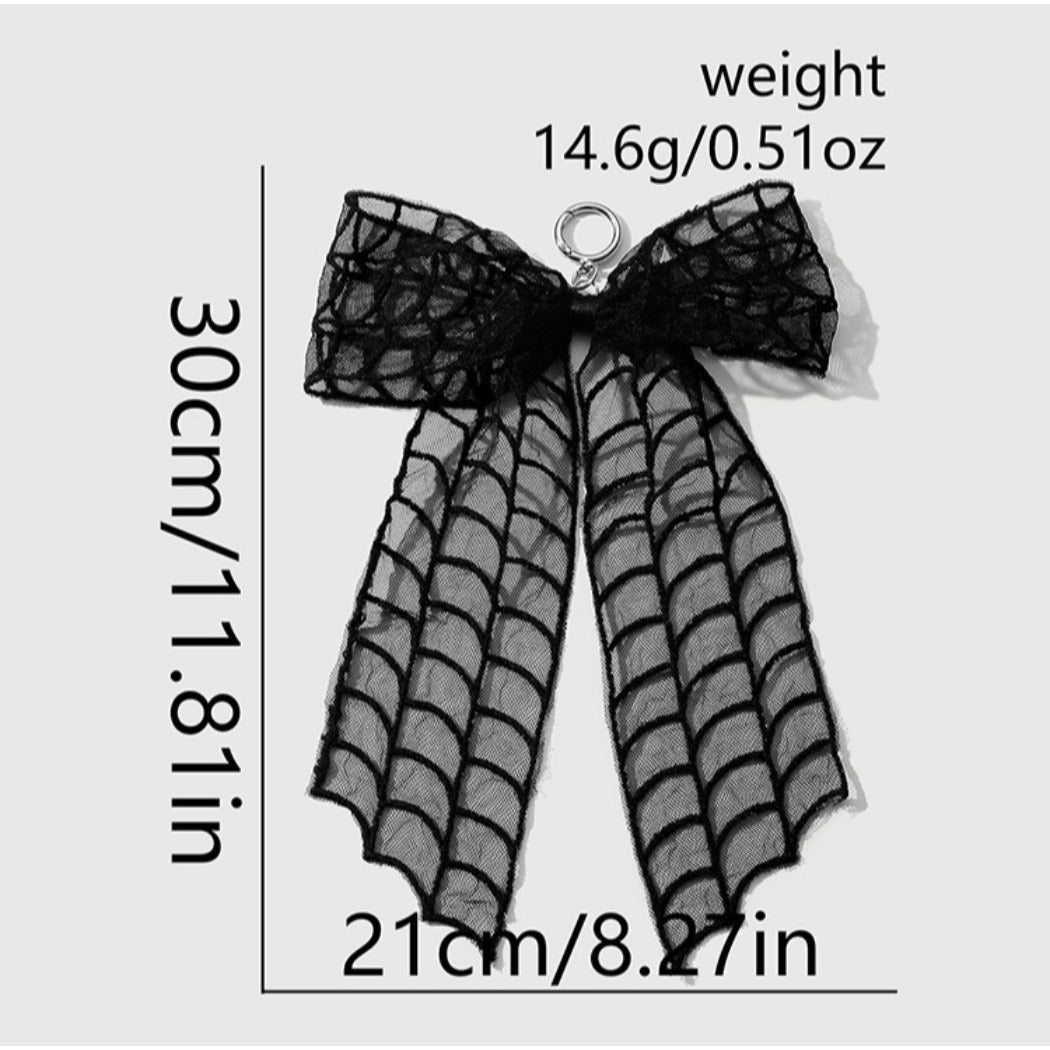 Keypus - Halloween Black Lace Bow Keychain